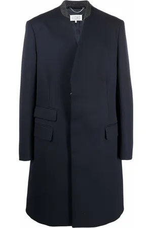 Maison Margiela Collarless mid-length coat