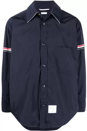 Thom Browne RWB Stripe logo-patch shirt jacket