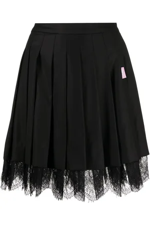 Natasha Zinko Floral-lace pleated skirt