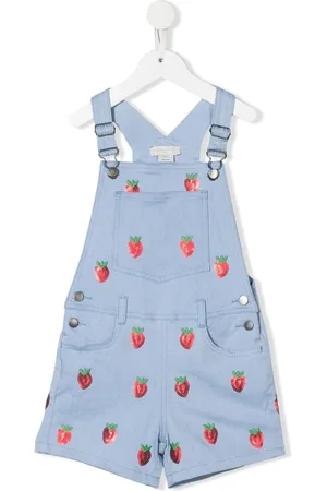 Stella McCartney Strawberry-print denim dungarees