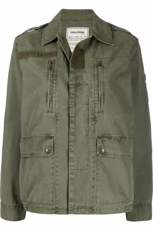 Zadig & Voltaire Slogan-patch military jacket