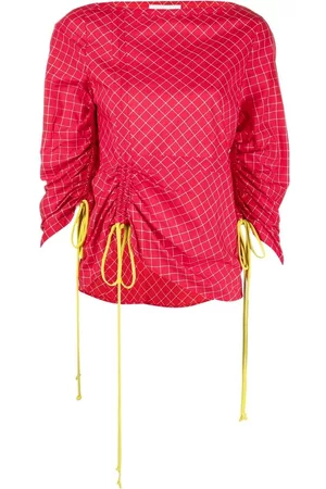Tory Burch Check-print ruched top