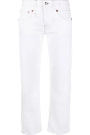 R13 Distressed-edge straight-leg jeans