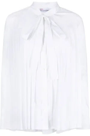 RED Valentino Pleated long-sleeved blouse