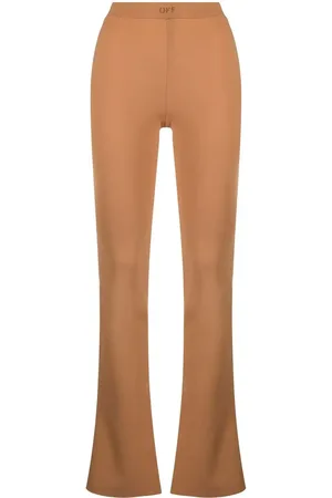 OFF-WHITE Logo-waistband flared trousers