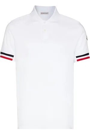 Moncler Stripe-trim cotton polo shirt