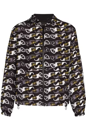 VERSACE Hooded sunglasses-print jacket