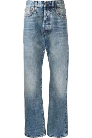 R13 Stonewashed straight-leg jeans