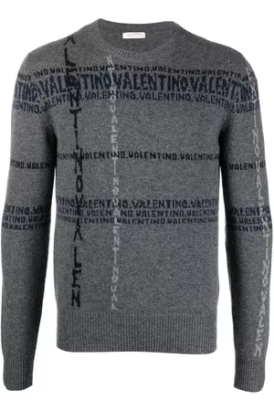 VALENTINO GARAVANI Intarsia-knit logo cashmere jumper