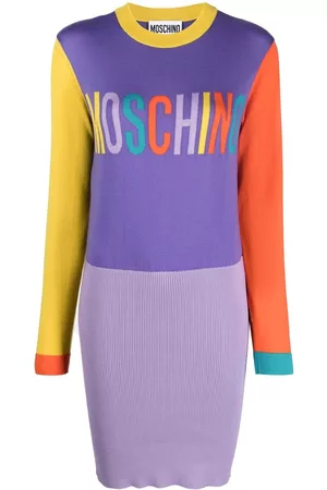 Moschino Embroidered-logo knitted dress