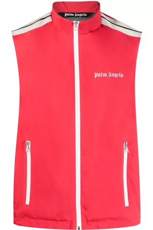 Palm Angels Logo-print stripe-trim zipped gilet