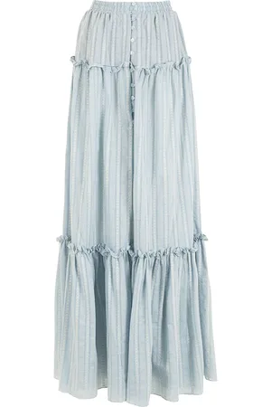 Olympiah Stripe-print tiered skirt