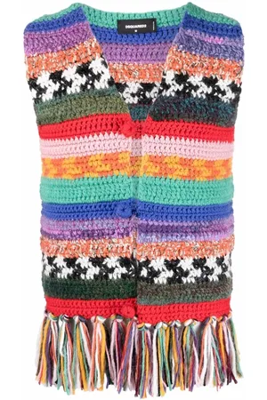 Dsquared2 Fringed colour-block waistcoat