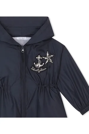 Dolce & Gabbana Girls Rainwear - Appliqué-detail long-sleeve raincoat