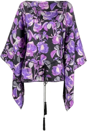 Roberto Cavalli Rose-print silk blouse