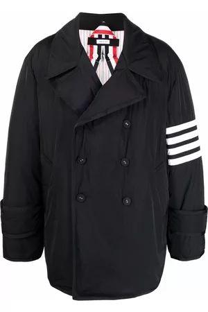 Thom Browne Down-feather 4-Bar stripe peacoat