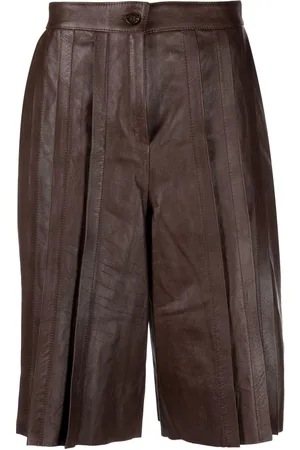 Golden Goose Pleated leather shorts