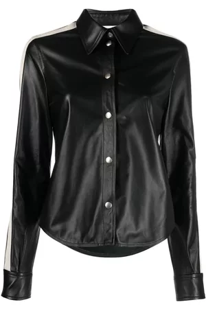 Palm Angels Striped leather shirt
