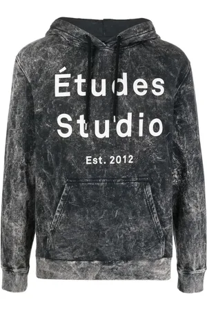 Etudes Klein logo-print bleached hoodie