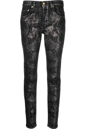Roberto Cavalli Python print slim-fit trousers