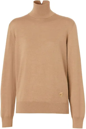 Burberry Logo-plaque funnel-neck jumper