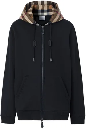 Burberry Check-pattern zip-up hoodie