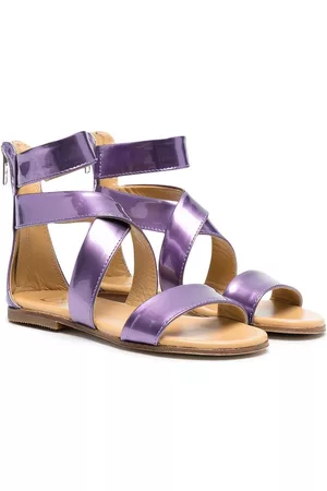GALLUCCI Metallic strappy leather sandals