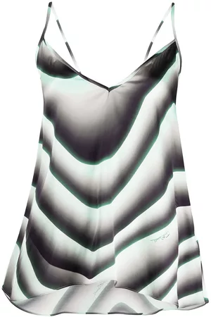 Roberto Cavalli Wave print asymmetric top