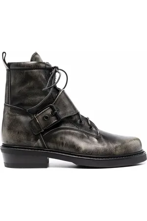 Buttero Men Boots - Distressed-finish leather ankle boots