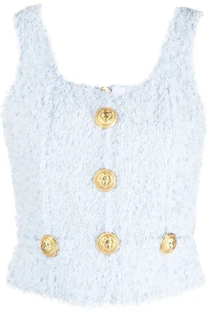 Balmain Tweed button-detail top