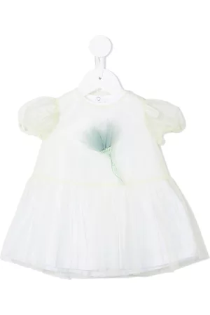 Il gufo Floral-appliquée short-sleeve dress