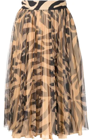 OFF-WHITE Zebra-print flared skirt