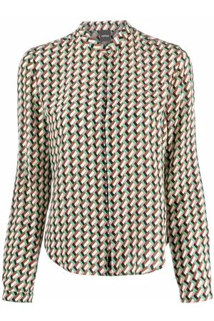 Aspesi Geometric-print silk shirt