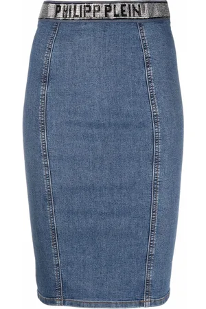 Philipp Plein Super Stretch denim pencil skirt