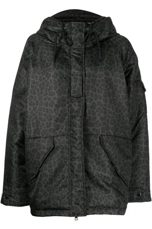 Moncler Leopard print padded hooded jacket