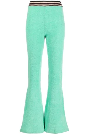 Roberto Cavalli Knitted embroidered flared trousers