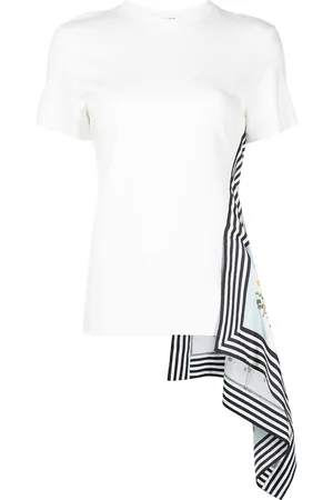 MONSE Asymmetric graphic-print hybrid T-shirt