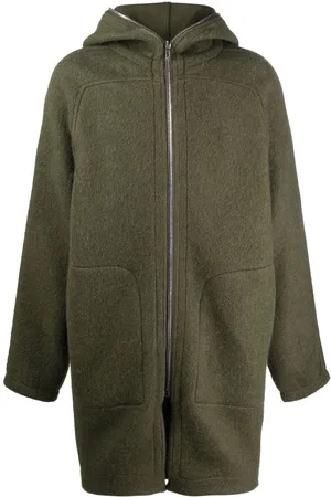 Rick Owens Zip-up hooded wool coat