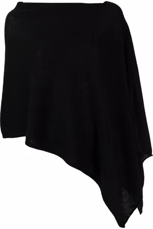 BLANCA Asymmetric draped cashmere poncho