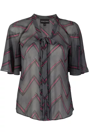 Emporio Armani Tie-front zigzag blouse