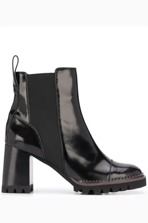 See by Chloé Leather chunky heel ankle boots