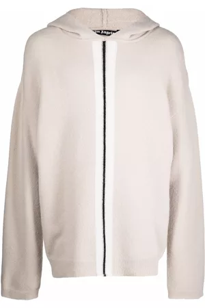 Palm Angels Striped knit hoodie