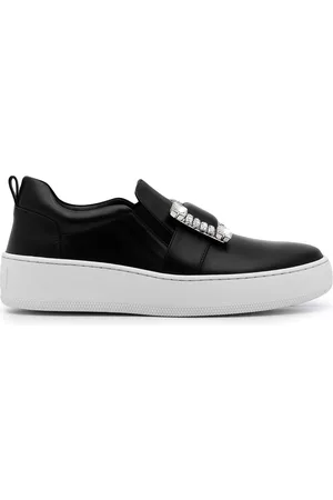 Sergio Rossi Crystal-embellished slip-on sneakers