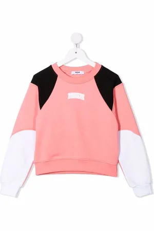 Msgm Logo print colour block sweater
