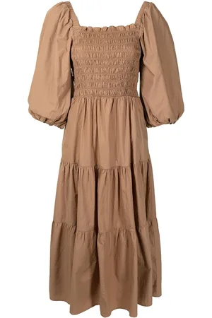 SEA Layered shirred midi dress