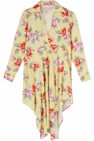 Palm Angels Hibiscus floral-print shirtdress