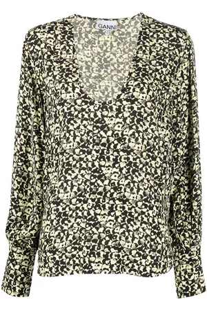 Ganni Abstract-print blouse