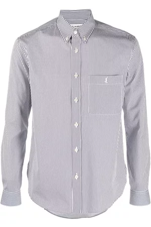 Saint Laurent Cassandre Shirt in Striped Cotton Poplin - Blue - Women - 40