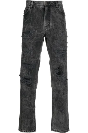 Dolce & Gabbana Distressed-finish straight-leg jeans