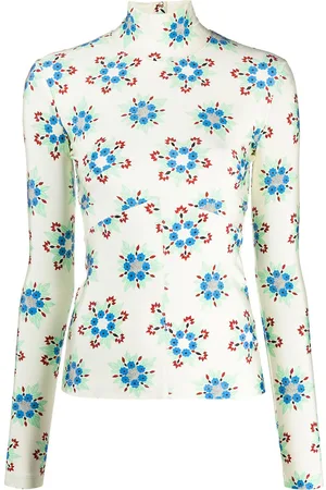 Paco rabanne Floral print turtleneck top